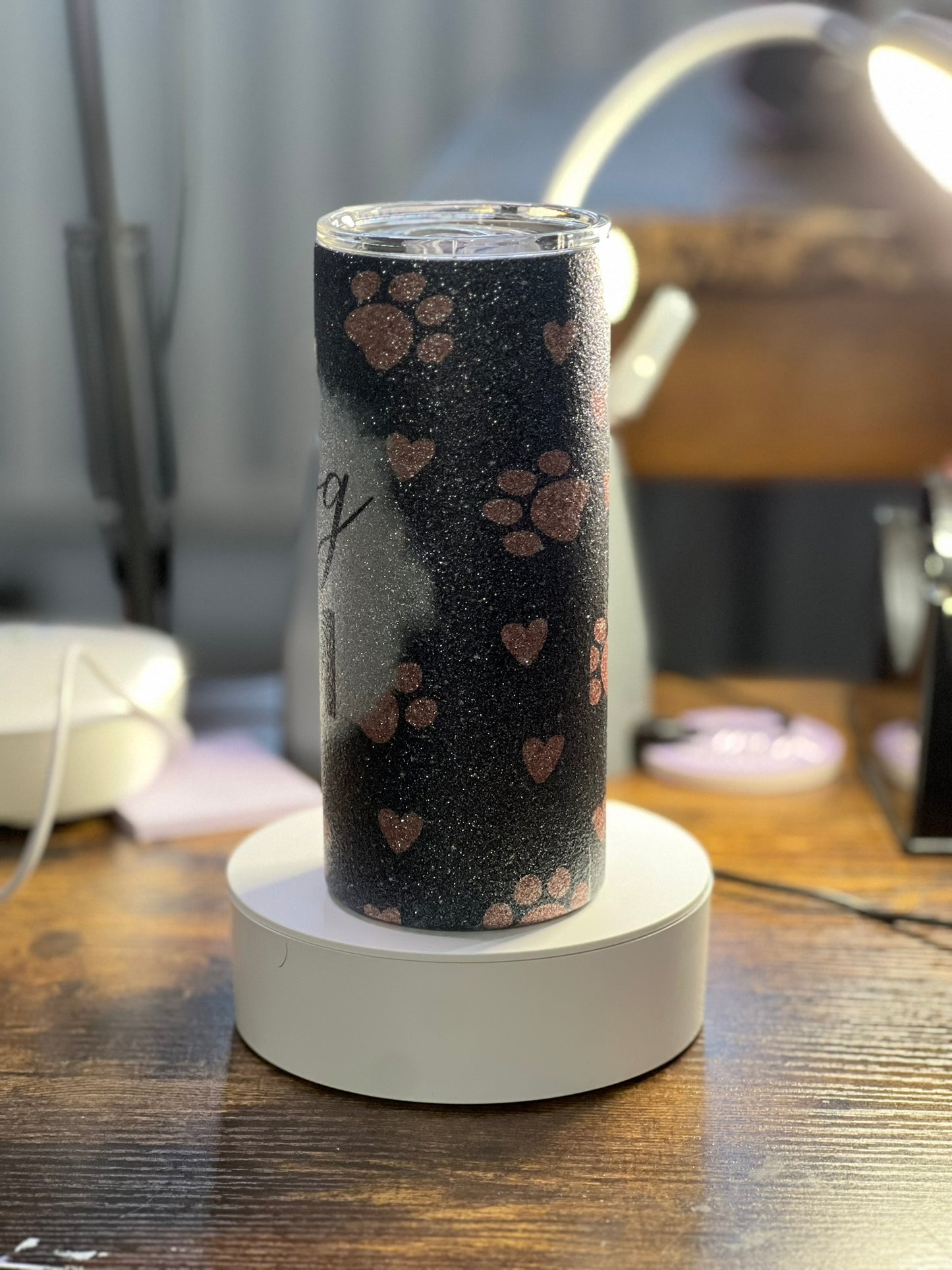 Dog Mom 15oz Glitter Tumbler