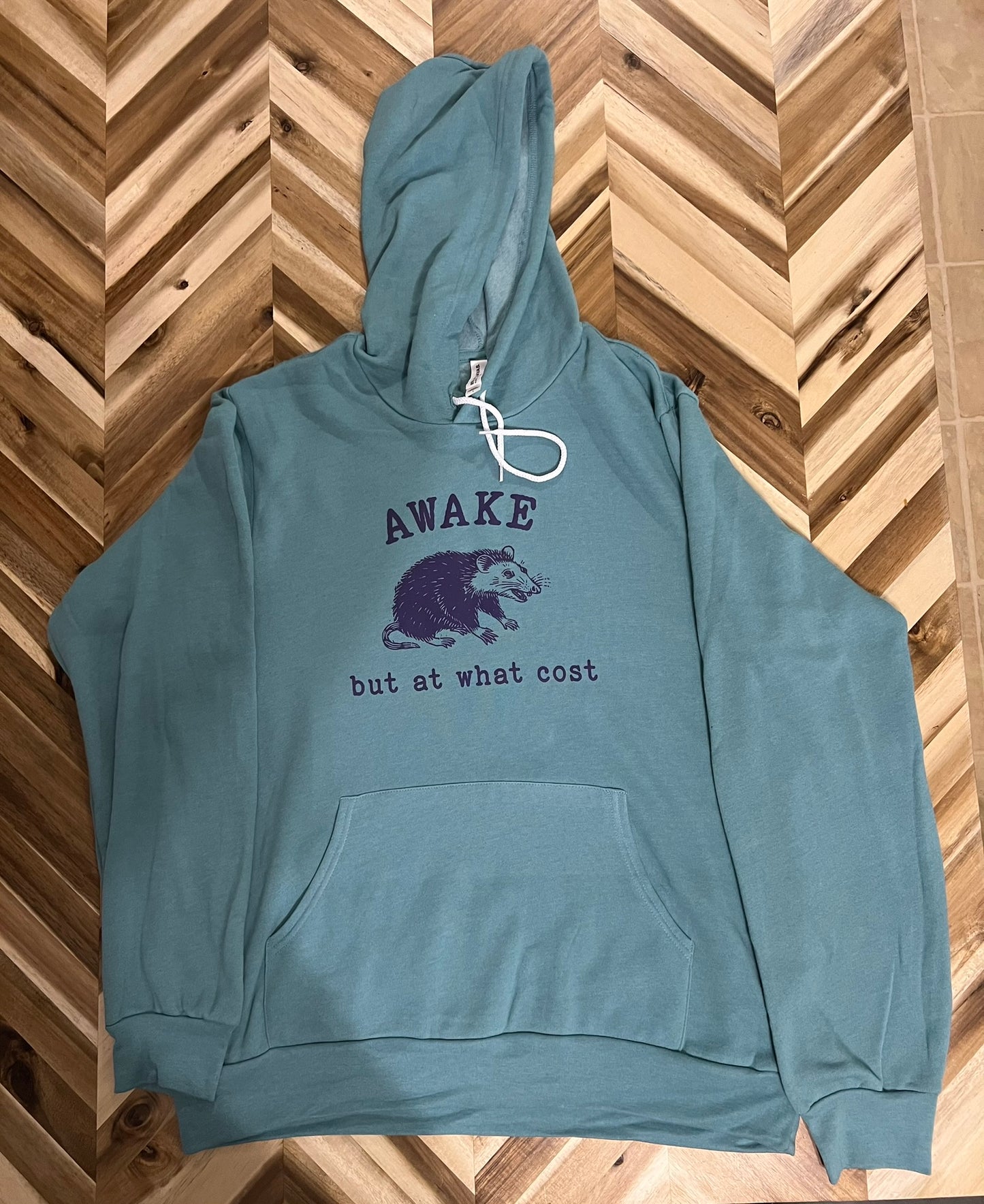 Awake but at what cost opossum hoodie
