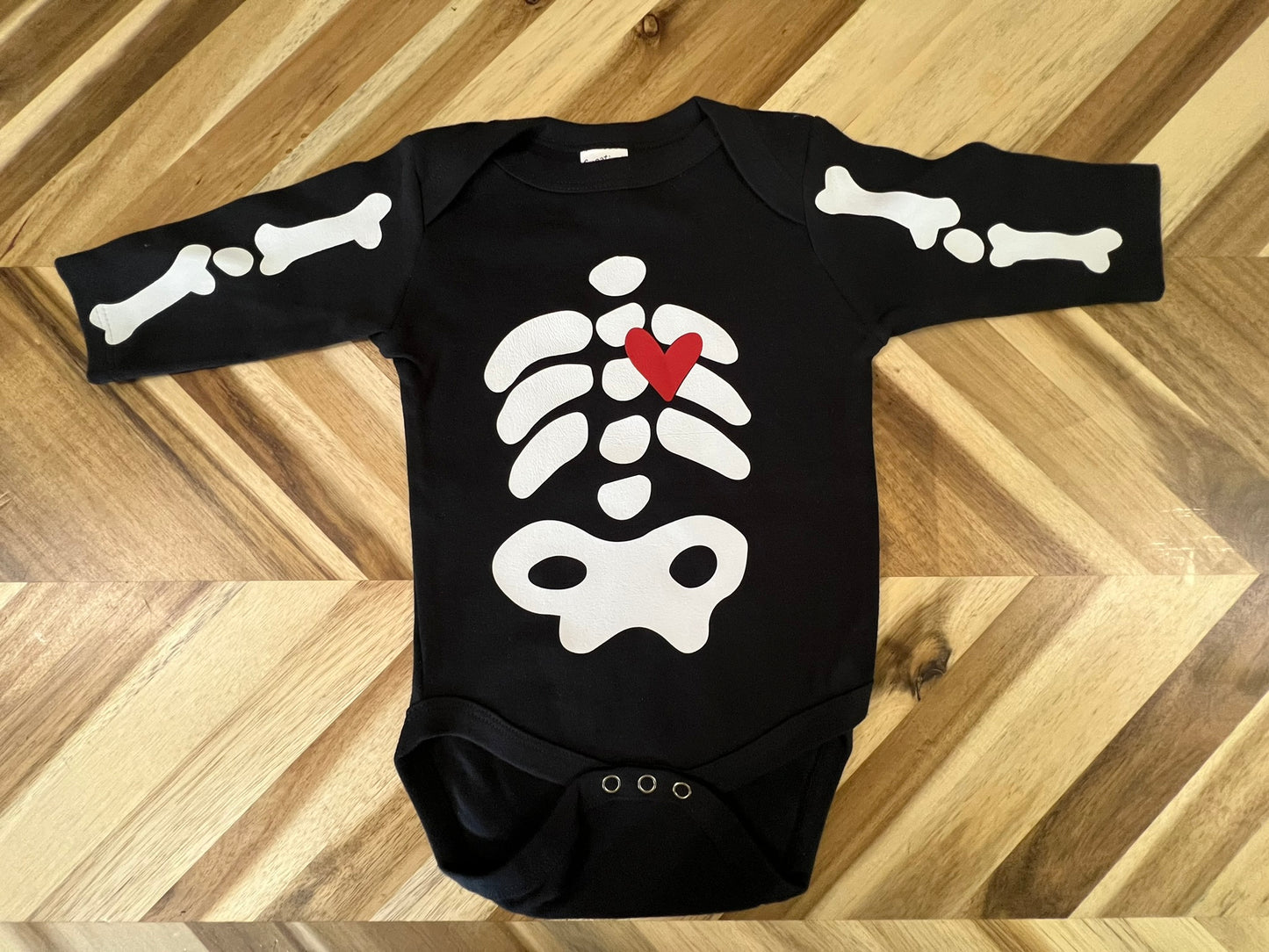 Skeleton long sleeve baby onesie