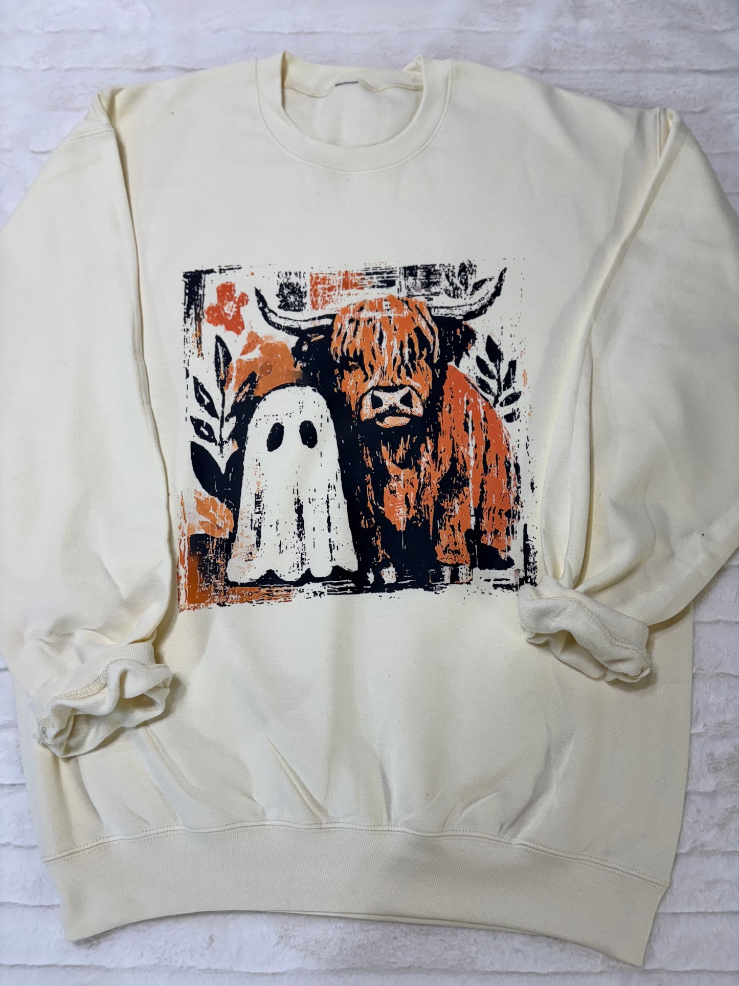 Spooky Ghost and Cow Crewneck
