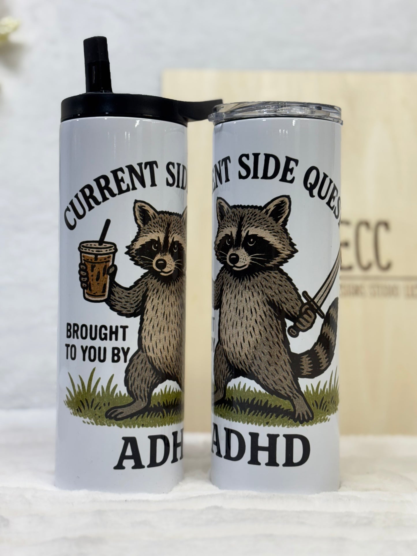 Current Side Quest brought to you by ADHD 20 oz duo lid tumbler