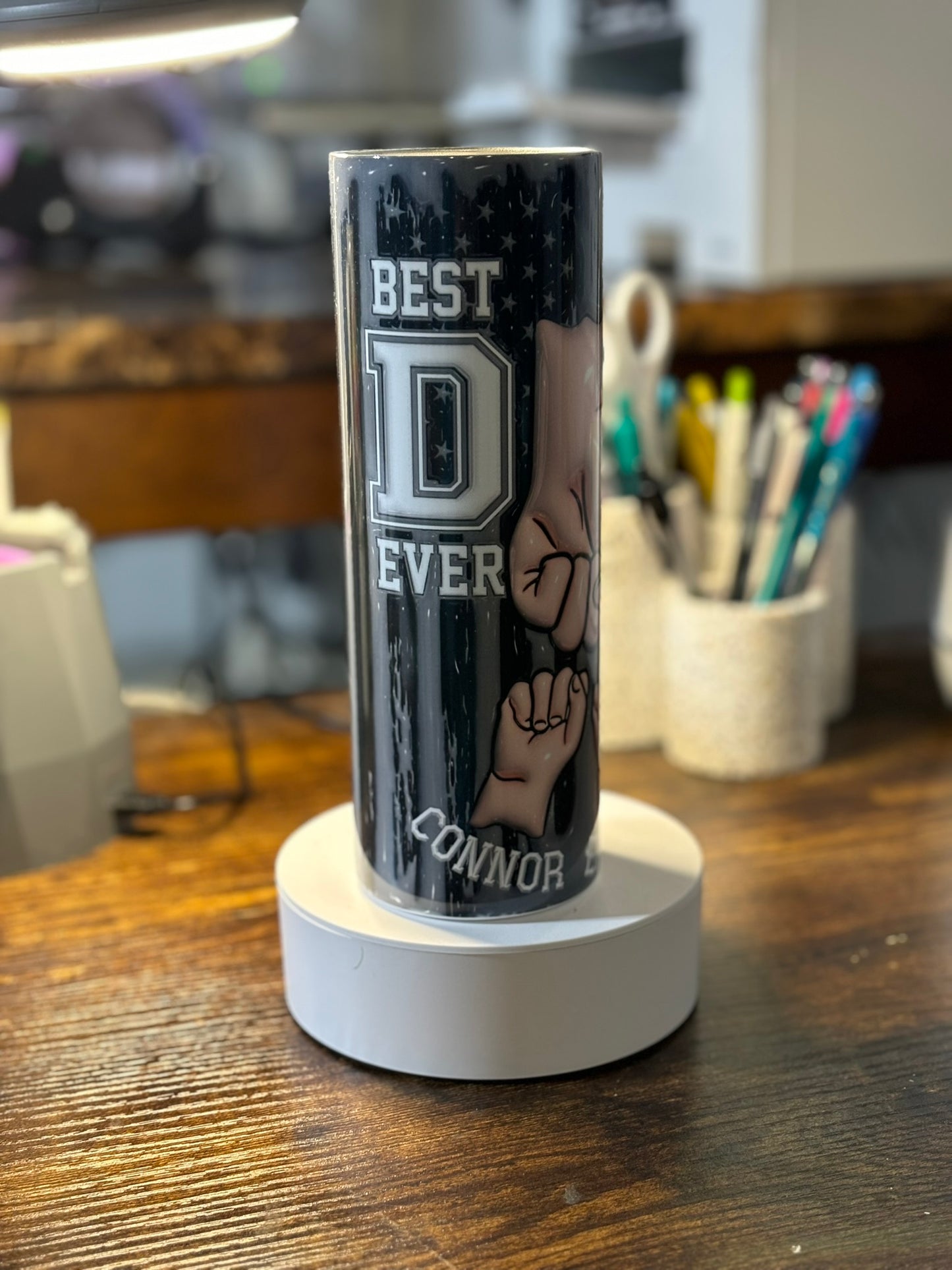Best Dad Ever Fist Bump 20oz Duo Lid Tumbler *CUSTOMIZABLE*