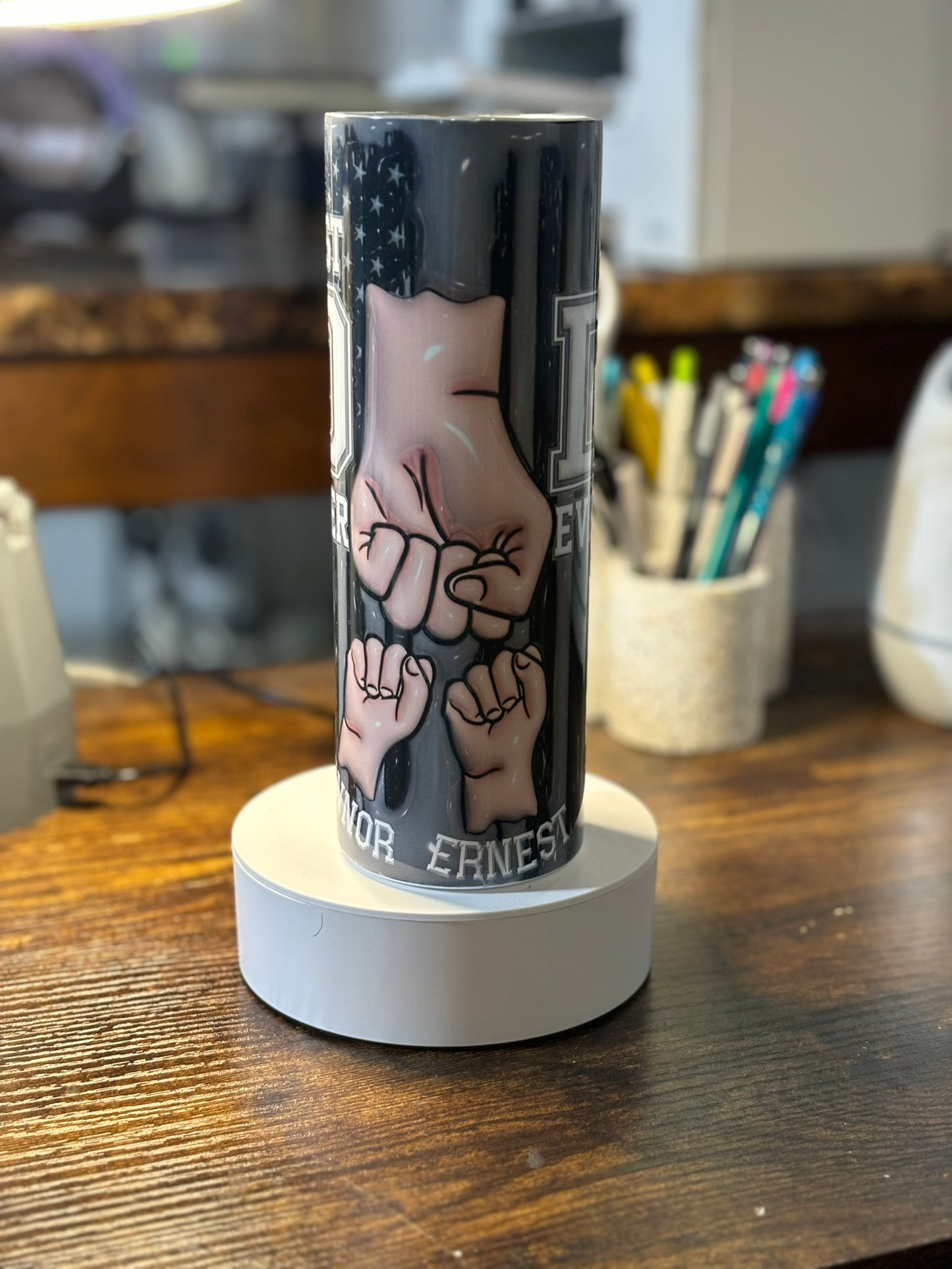 Best Dad Ever Fist Bump 20oz Duo Lid Tumbler *CUSTOMIZABLE*