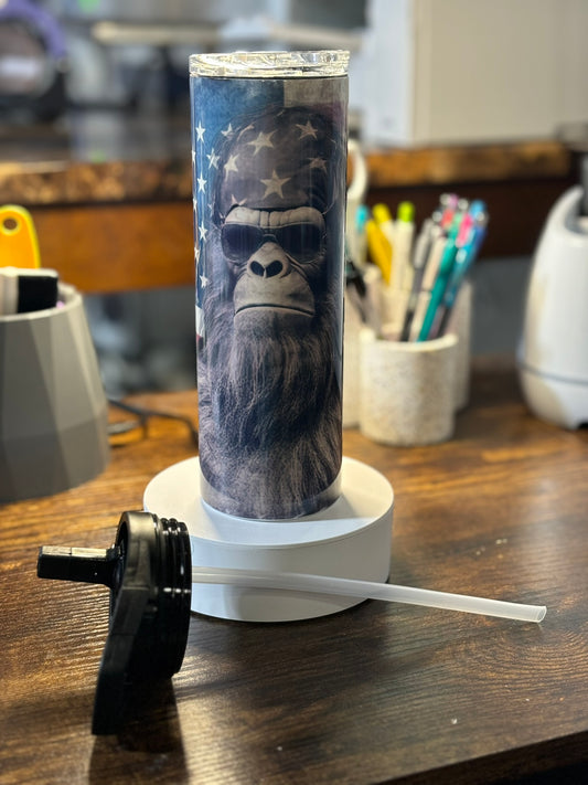 Big Foot American Flag Aviators 20 oz Duo Lid Tumbler