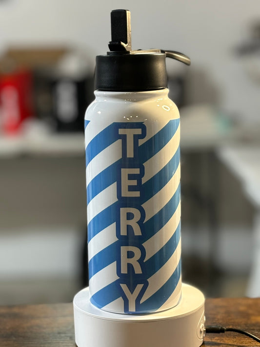 32oz Personalized Striped Hydrosport Water Bottle