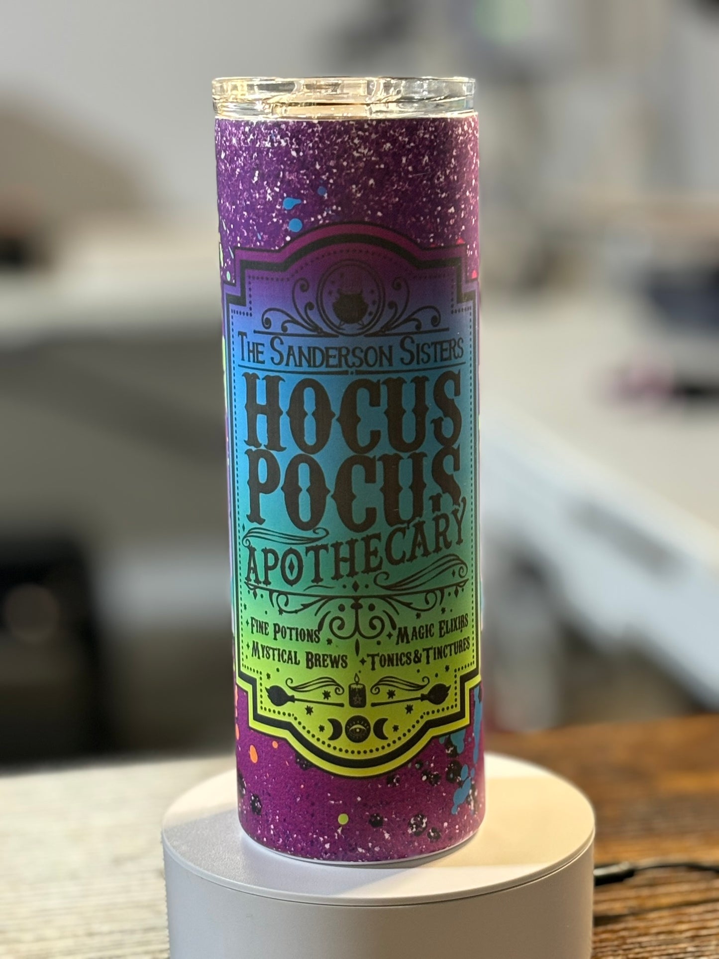 Hocus Pocus Apothecary Glow in the Dark Blue 20 oz Tumbler