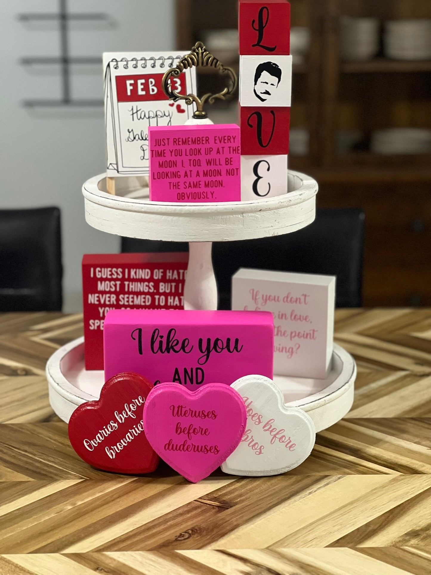 Valentine’s Day Tiered Tray Decor