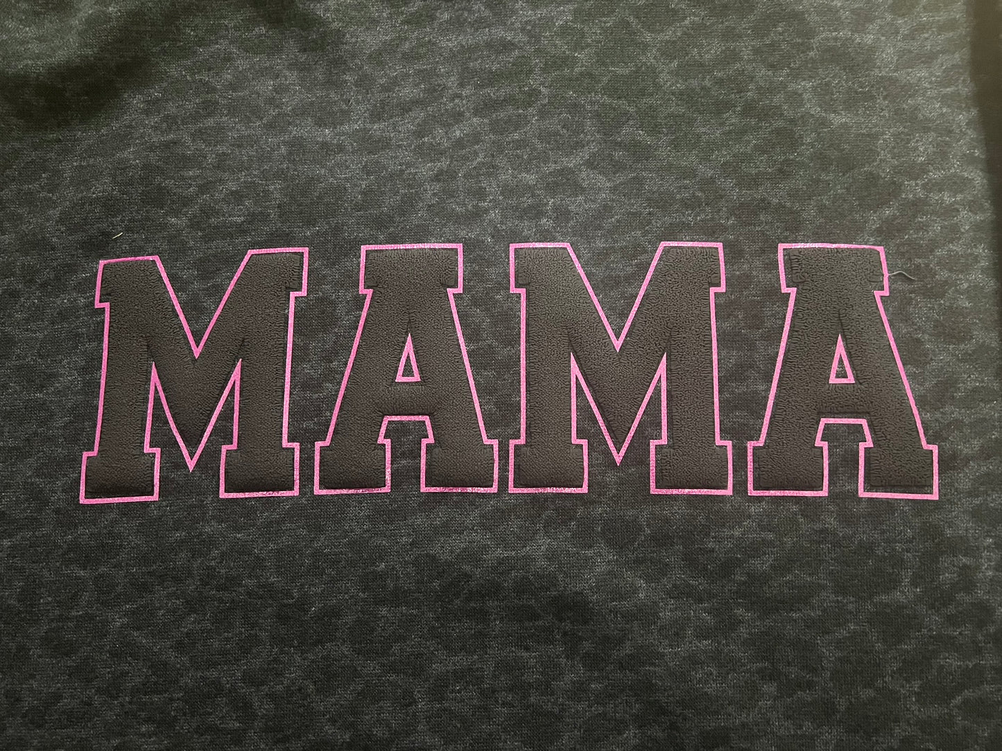Black leopard print MAMA hoodie