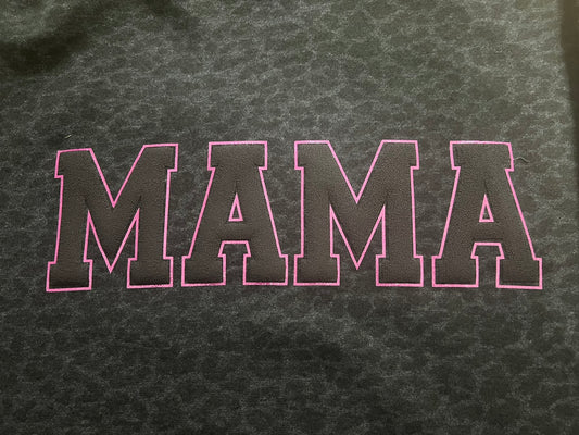 Black leopard print MAMA hoodie