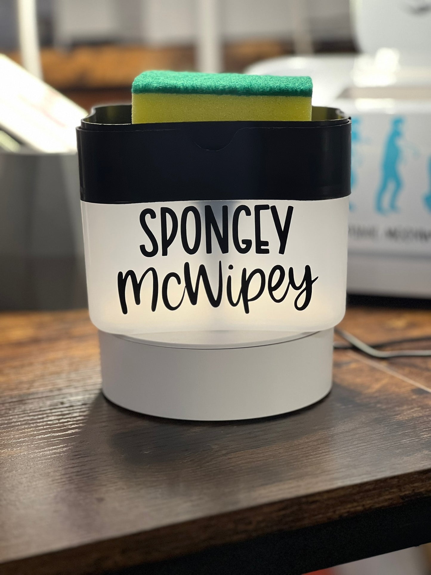 Spongey McWipey sponge and dish soap holder