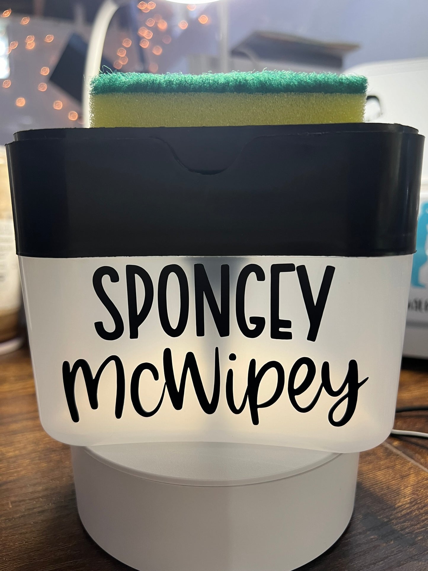 Spongey McWipey sponge and dish soap holder