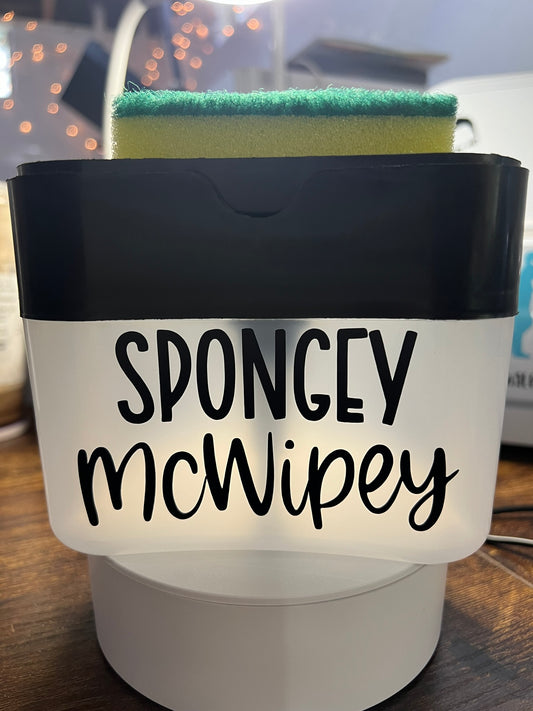 Spongey McWipey sponge and dish soap holder