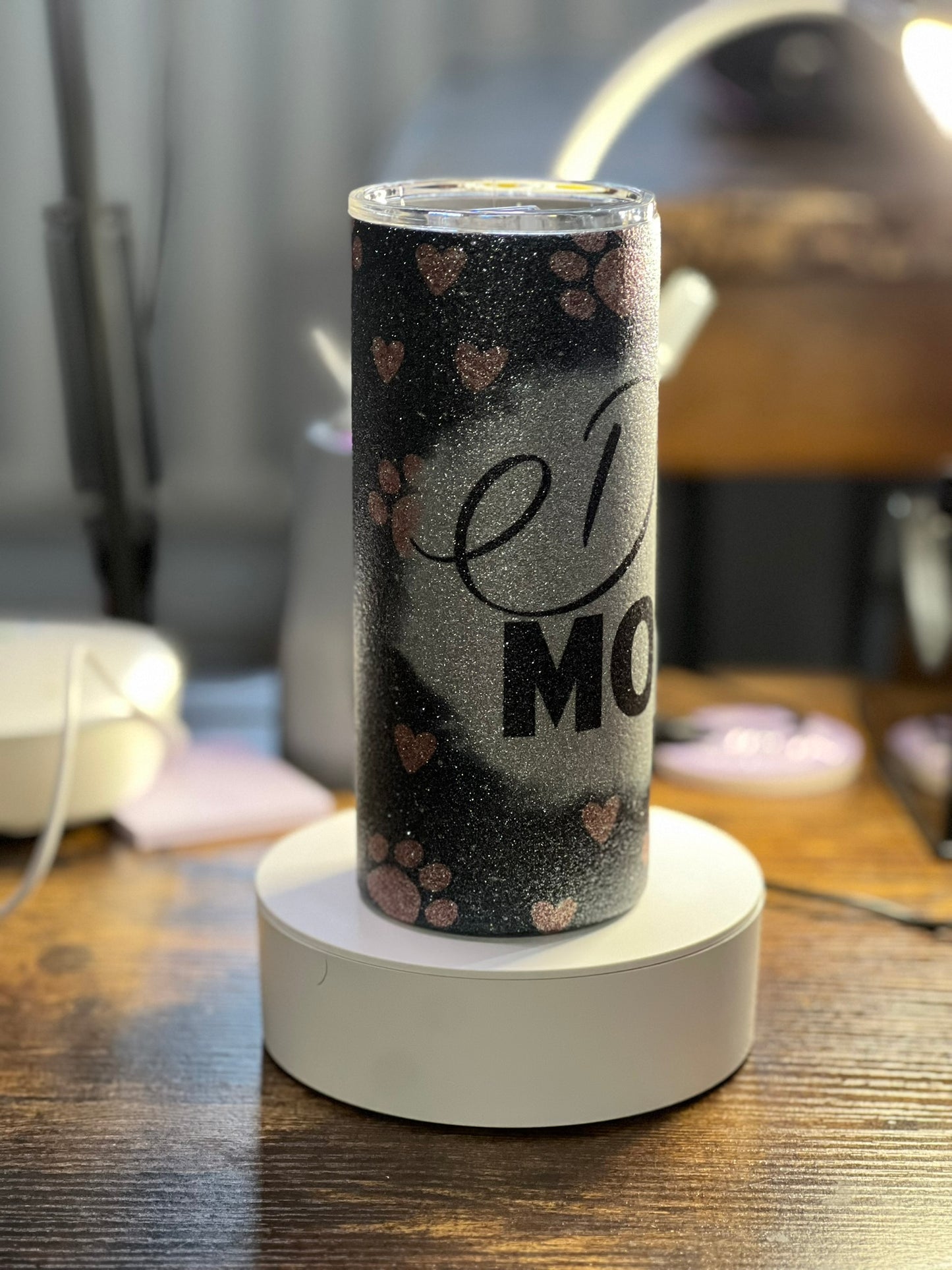 Dog Mom 15oz Glitter Tumbler
