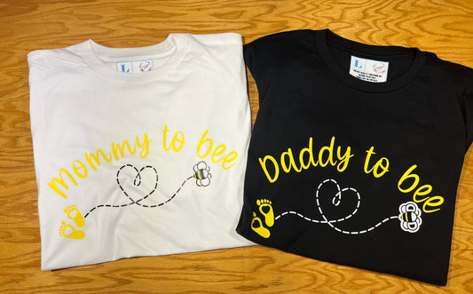 Mommy & Daddy to Bee matching t-shirts