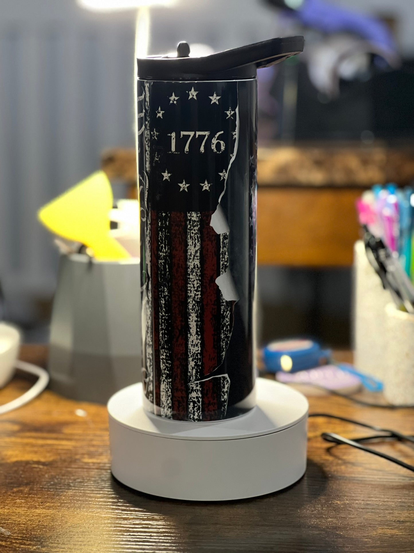 We the People 1776 Black duo lid tumbler