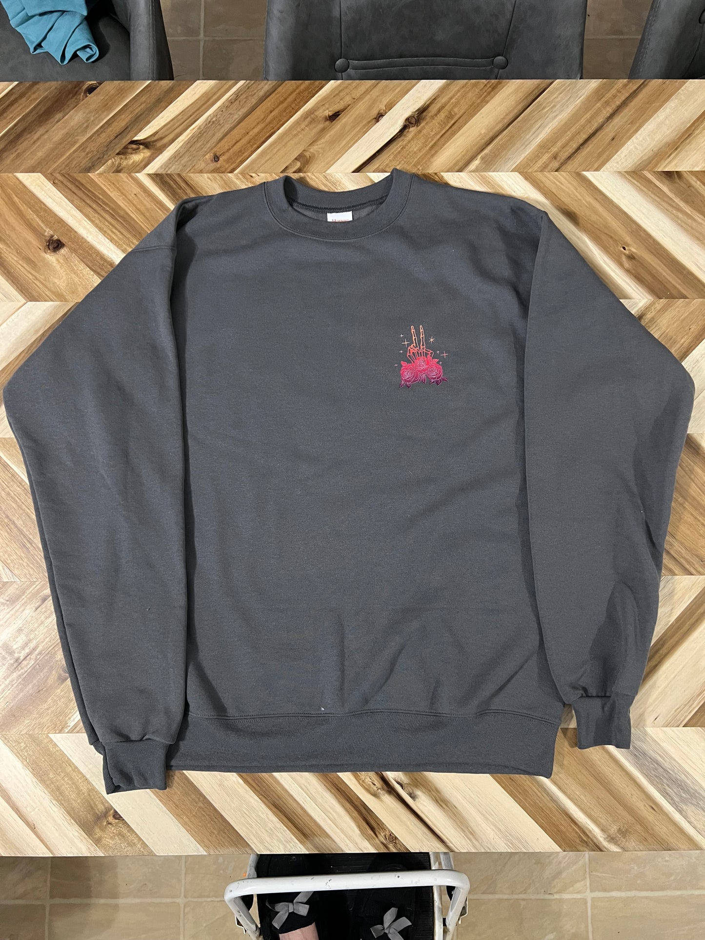 Expensive, Difficult, and Talks Back Crew neck skeleton sweatshirt