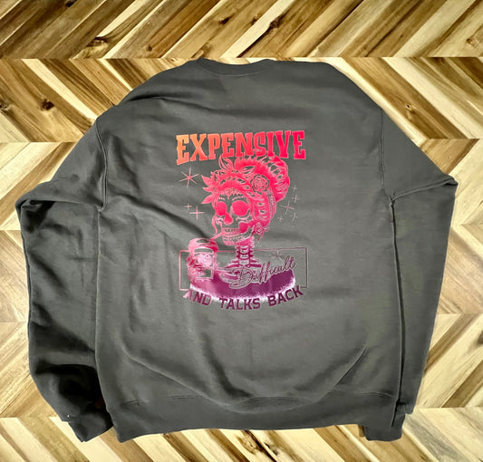 Expensive, Difficult, and Talks Back Crew neck skeleton sweatshirt