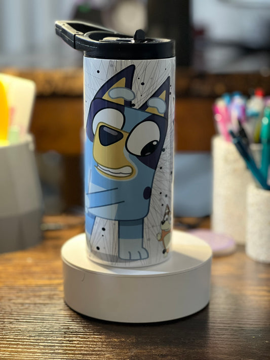 Blue Cartoon Dog 15oz duo lid tumbler