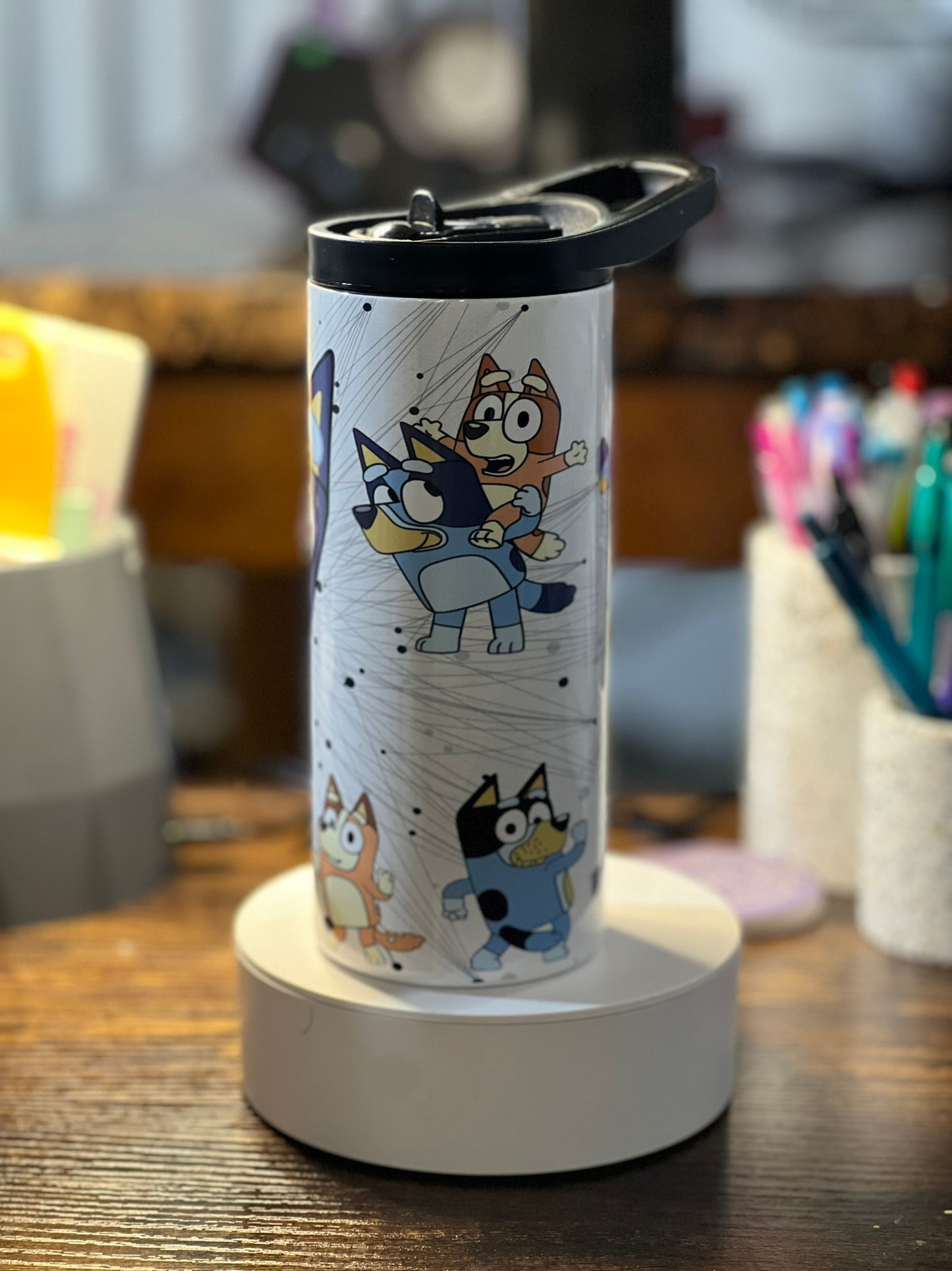 Blue Cartoon Dog 15oz duo lid tumbler