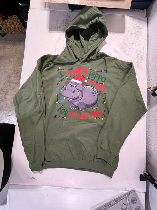 I want a hippopotamus for Christmas hoodie