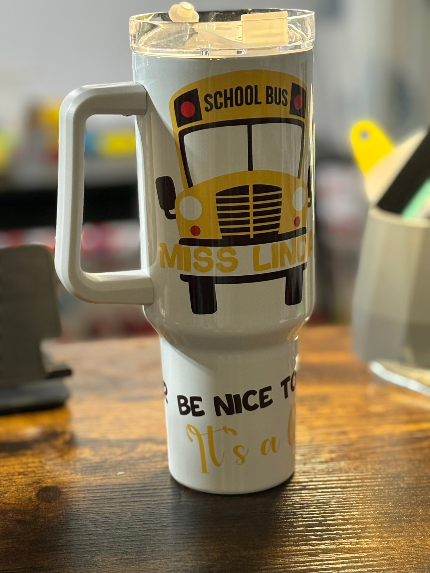 Personalized School Bus Driver 40 oz tumbler