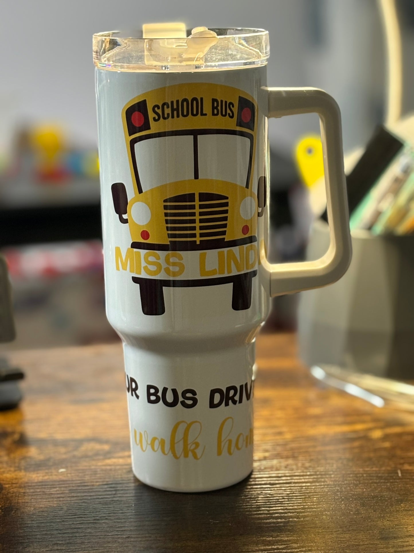 Personalized School Bus Driver 40 oz tumbler