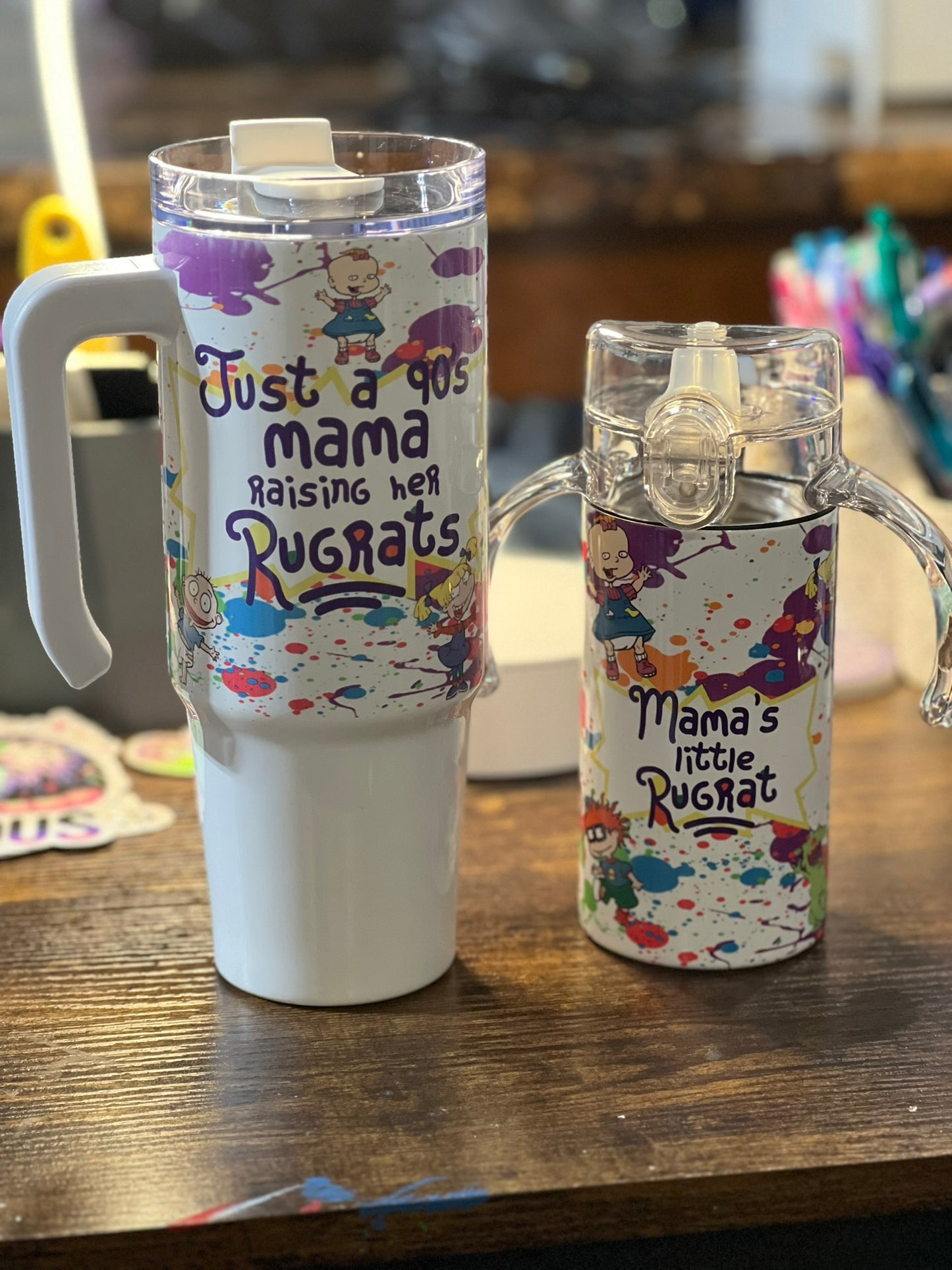 Just a 90’s Mama raising her rugrats and Mama’s little Rugrat matching cups