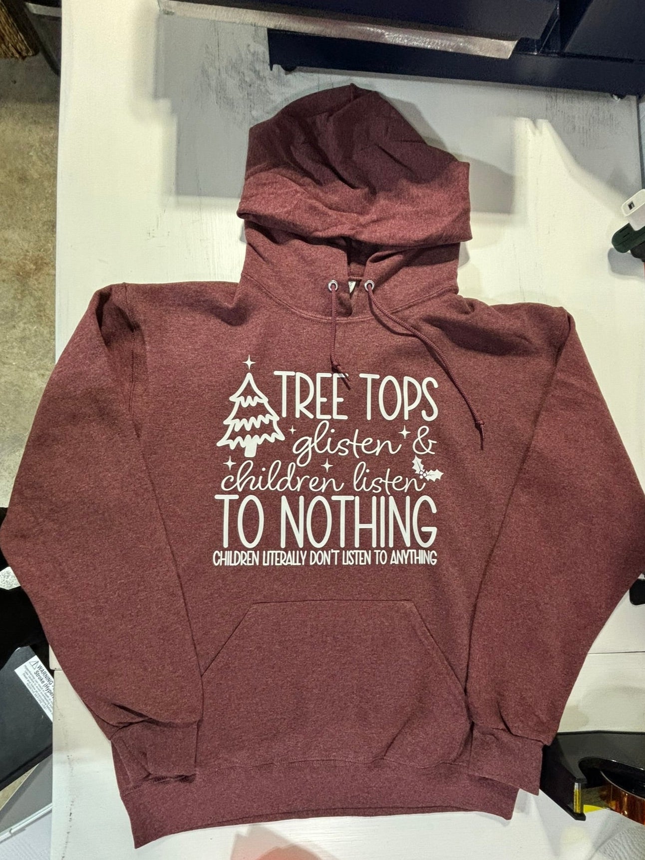 Tree tops glisten and children listen to nothing hoodie