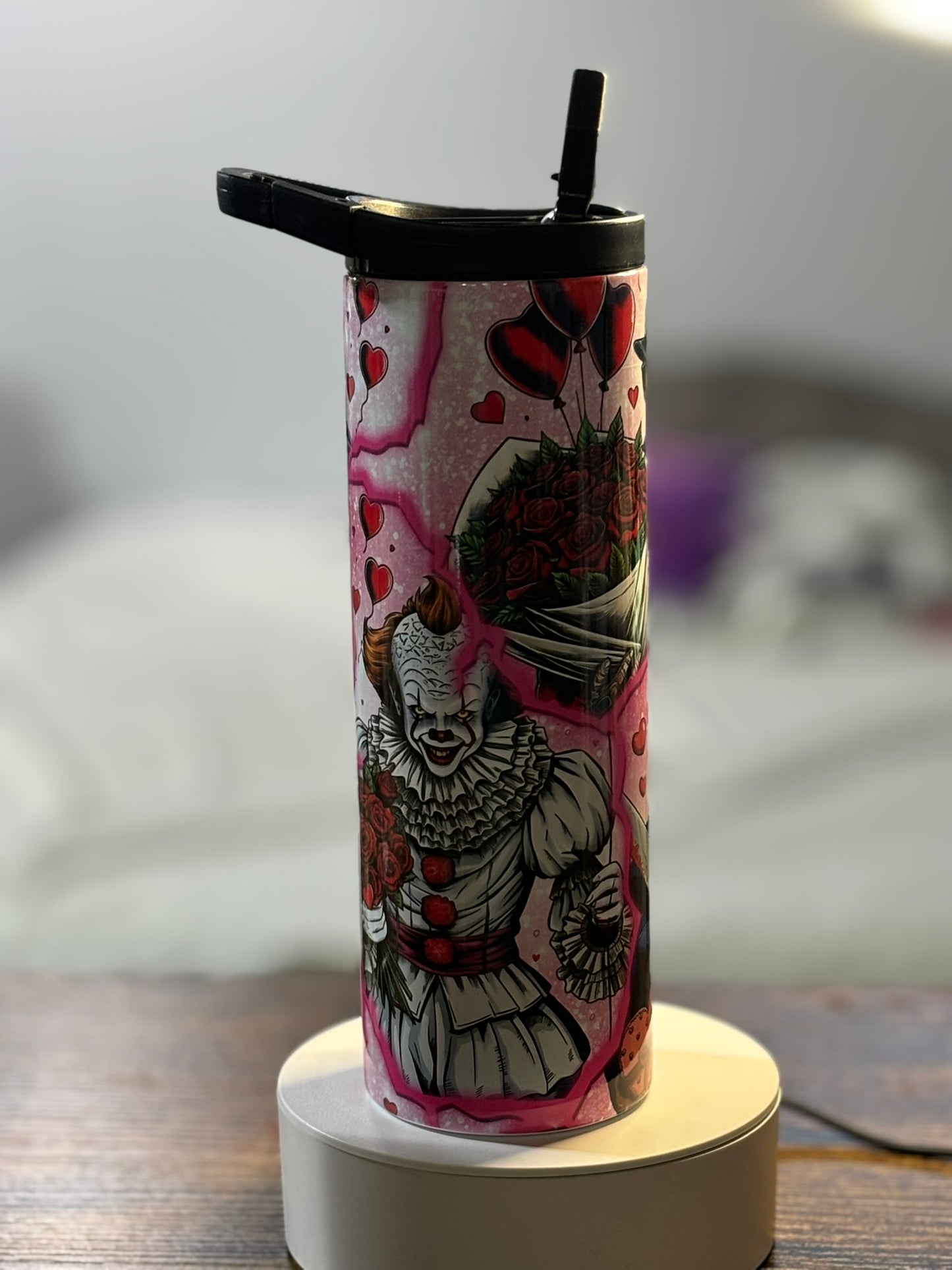 Valentines Horror Movie Characters 20 oz Duo Lid Tumbler