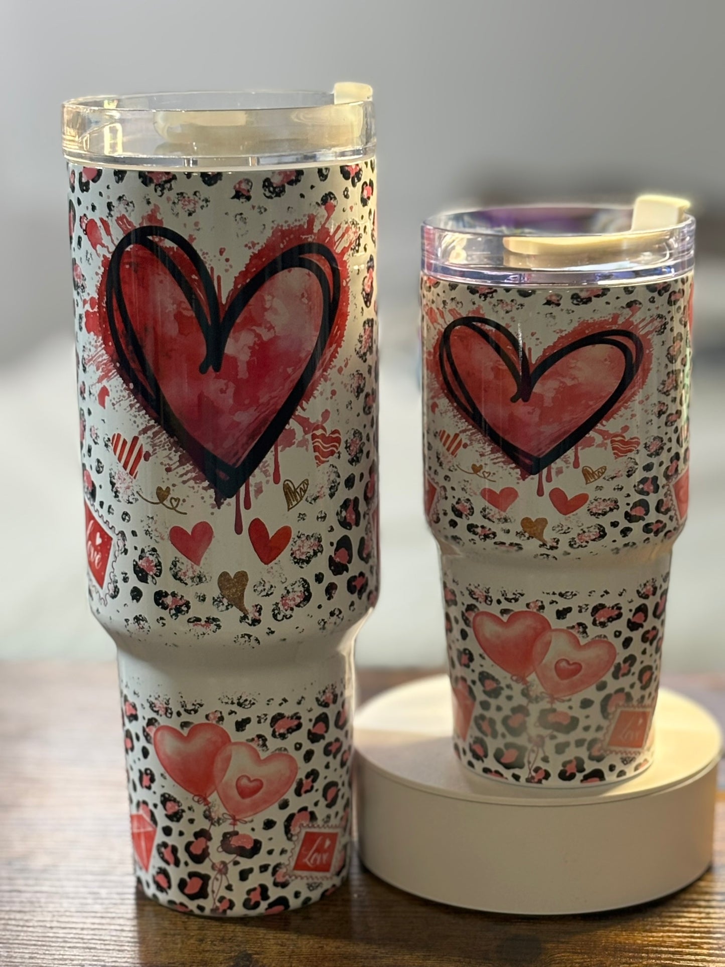 Mama and Mini matching valentines heart tumblers