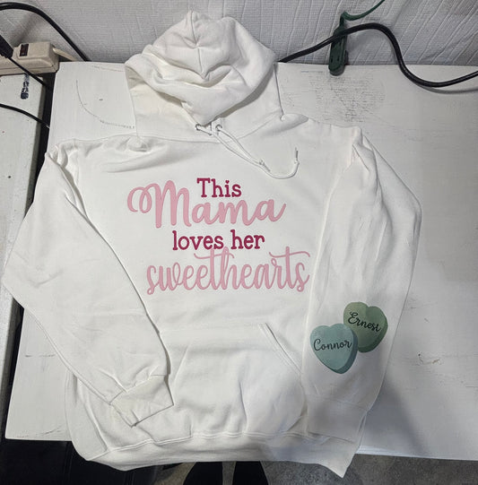 This mama loves her sweethearts PERSONALIZED hoodie