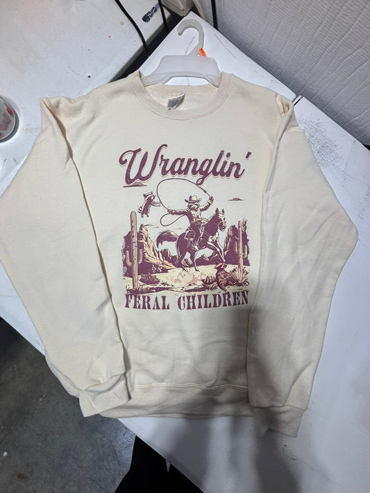 Wranglin' Feral Children Crewneck Sweatshirt