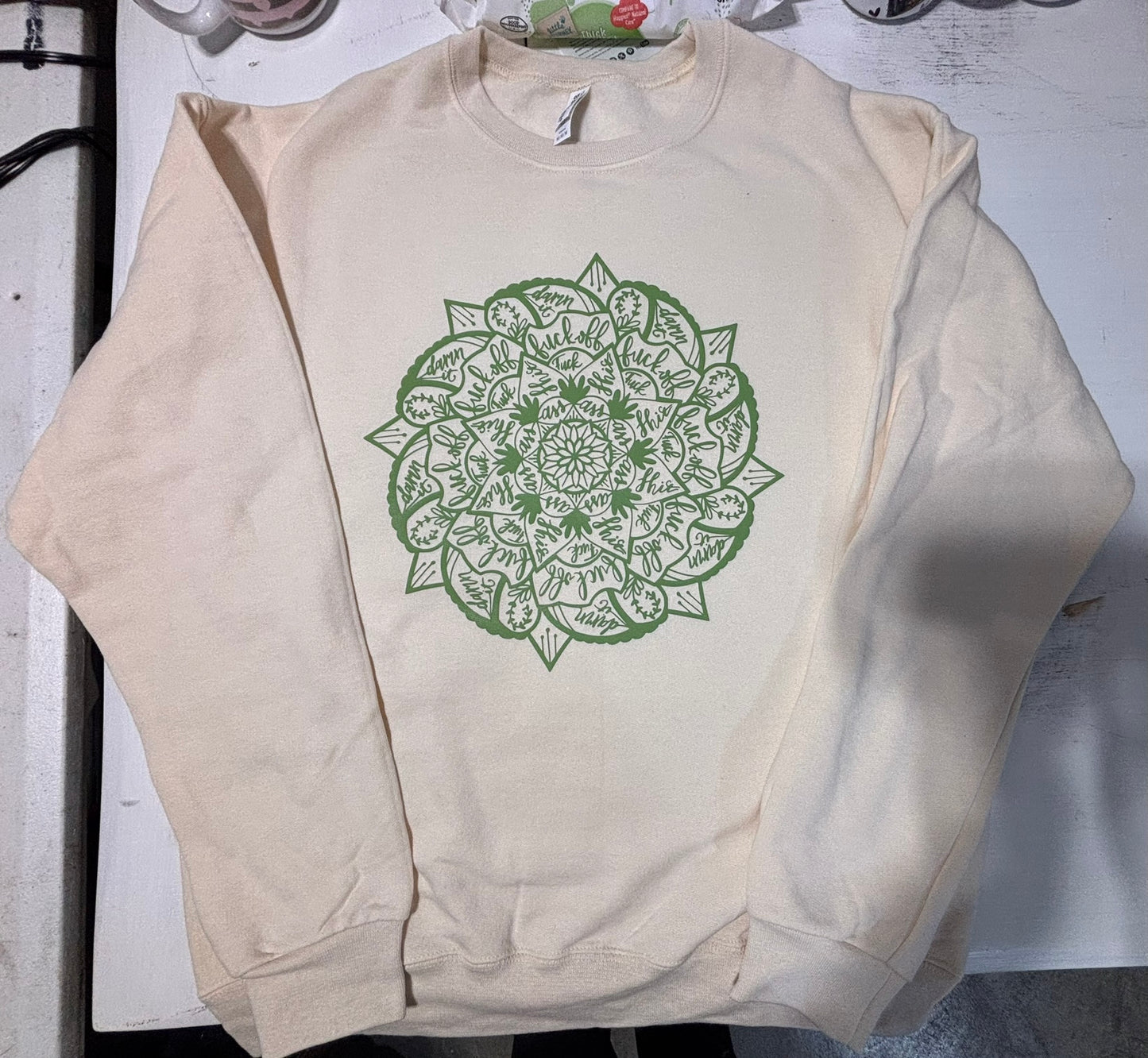 Cuss Word Mandala Crewneck Sweatshirt