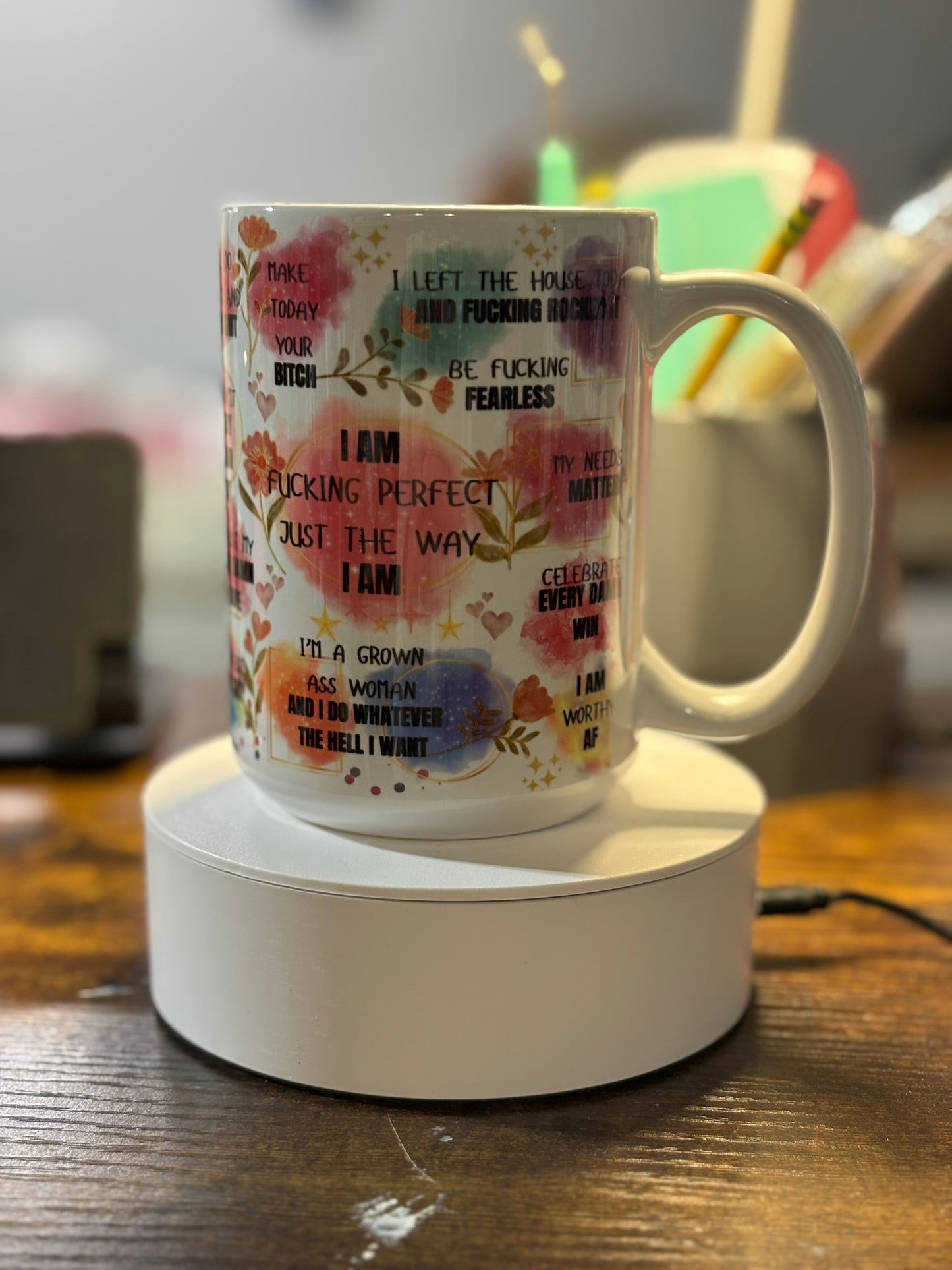 Positive Affirmation Cuss Words Coffee Mug 15 oz