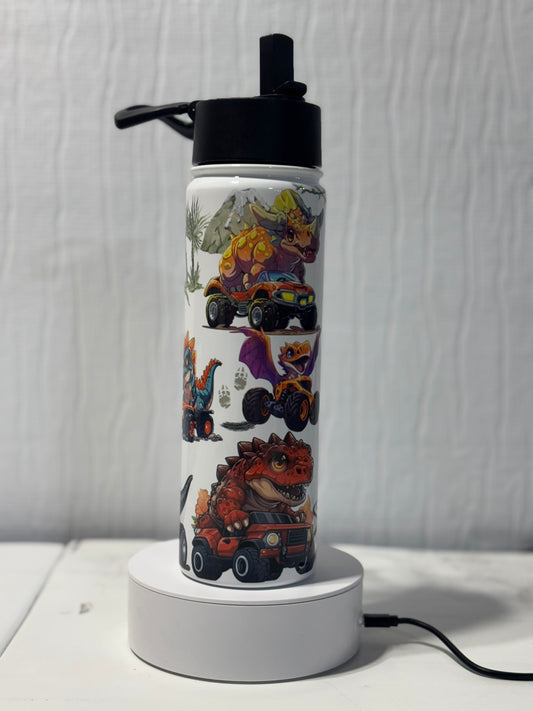 Dinosaurs and Monster Trucks 22oz Personalized Tumbler