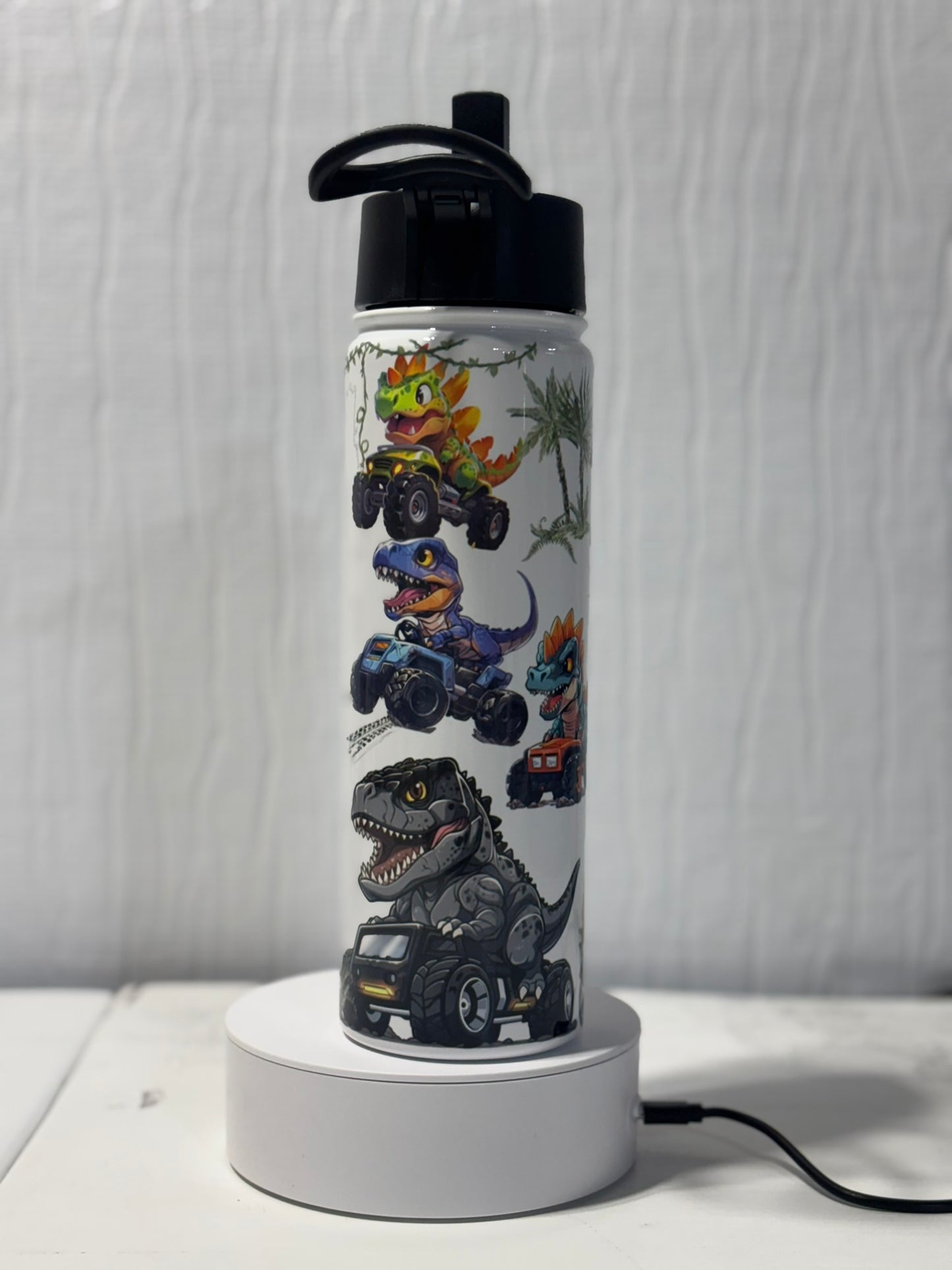 Dinosaurs and Monster Trucks 22oz Personalized Tumbler