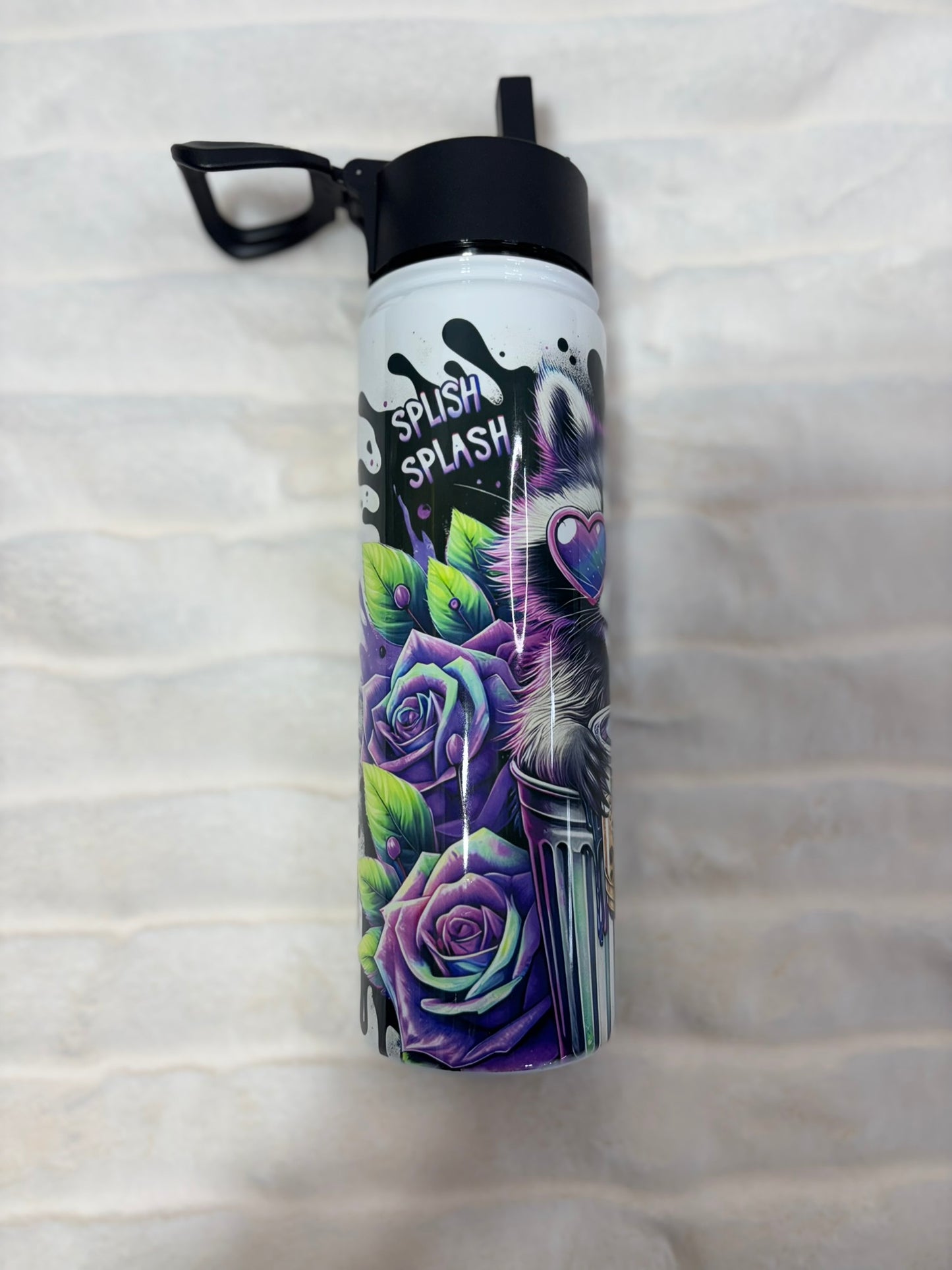 Splish Splash Your Opinion is Trash Raccoon 22oz Water Bottle