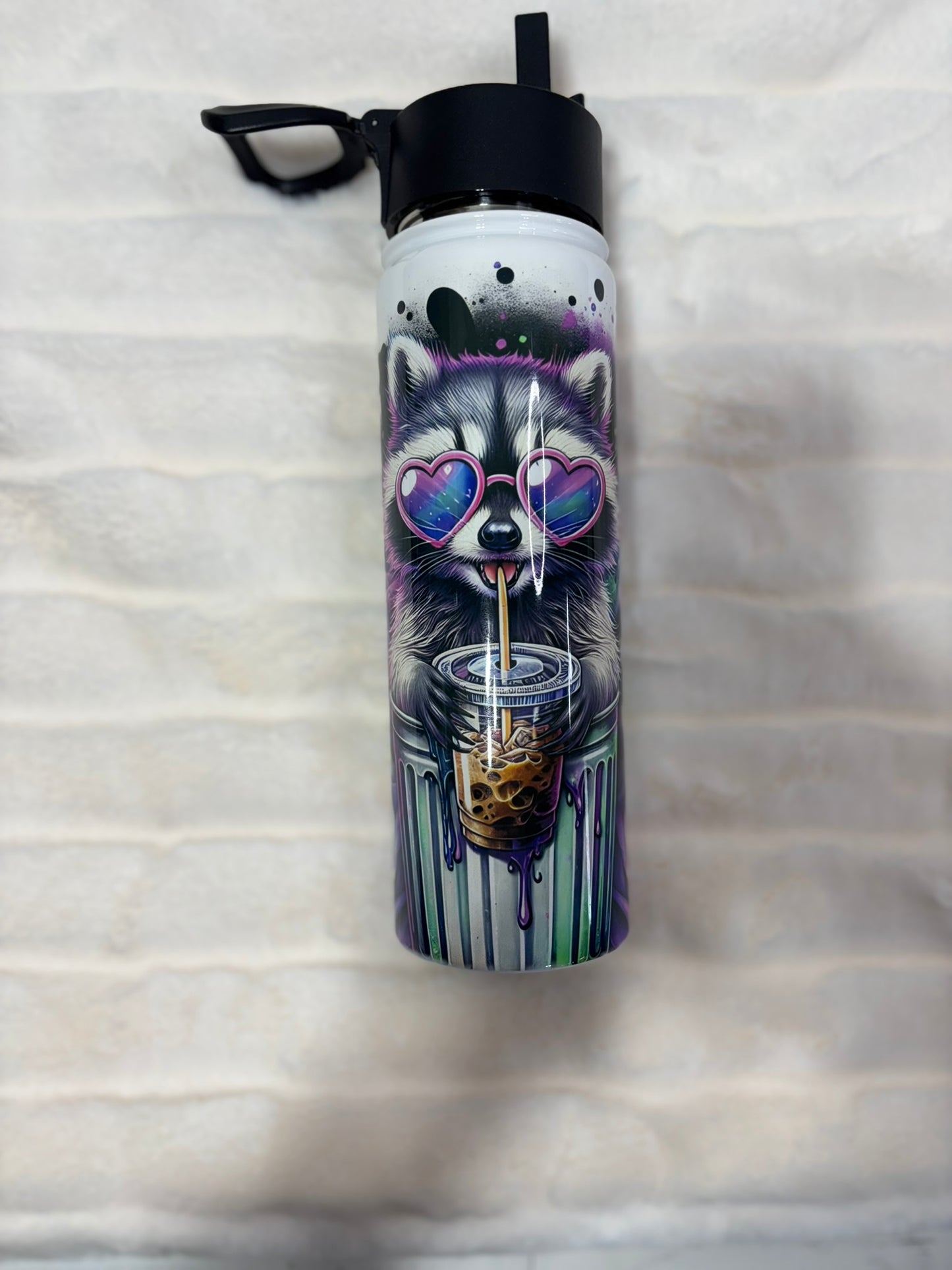 Splish Splash Your Opinion is Trash Raccoon 22oz Water Bottle