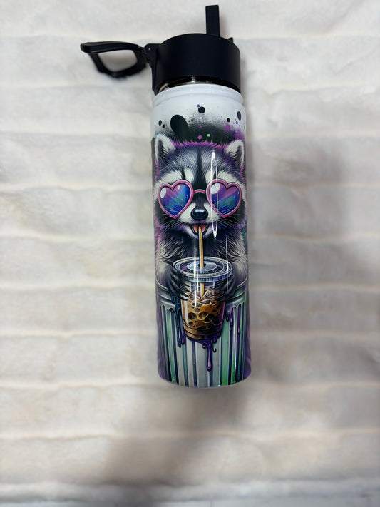Splish Splash Your Opinion is Trash Raccoon 22oz Water Bottle