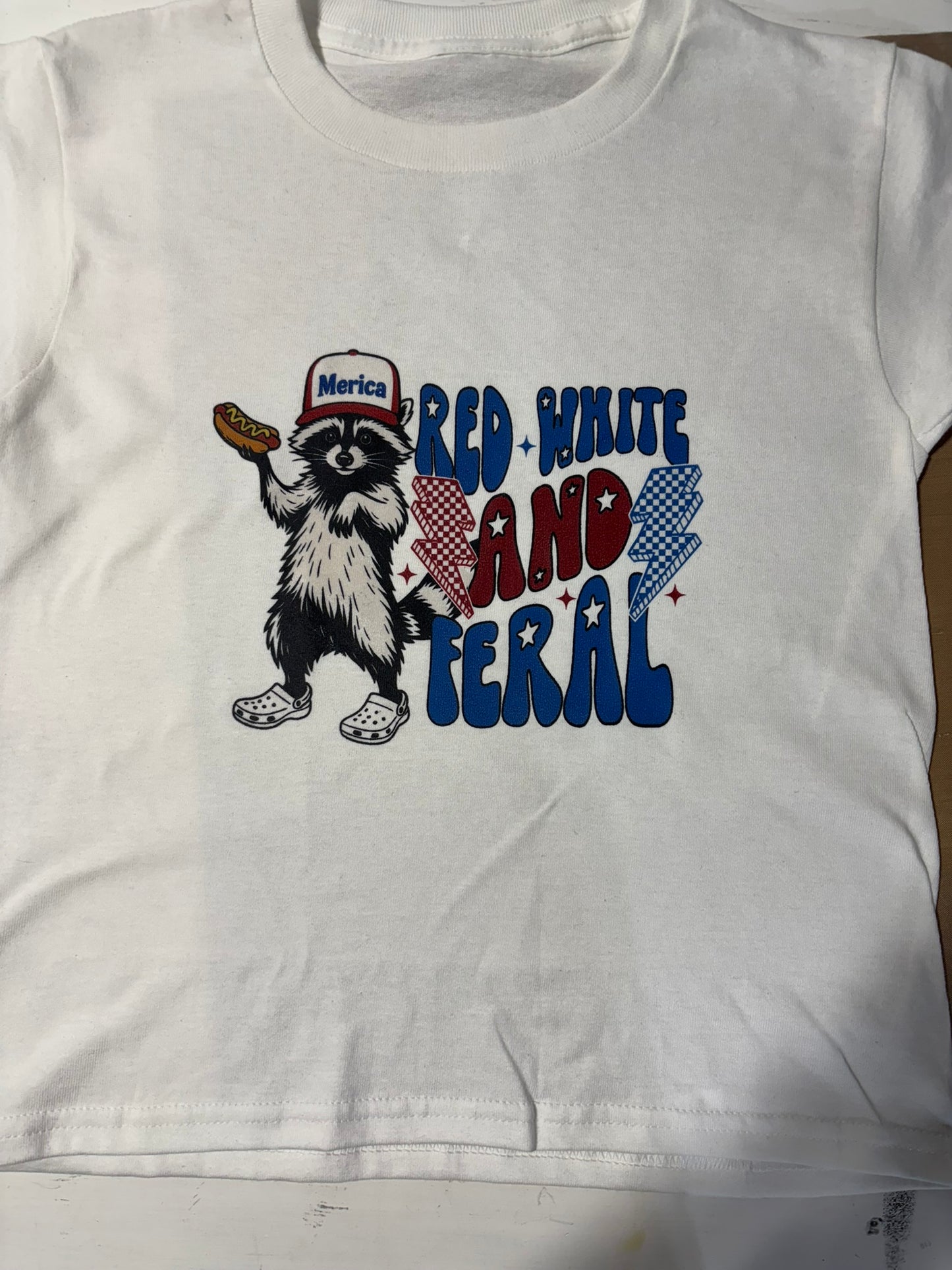 Red, White and Feral Kids T-Shirt