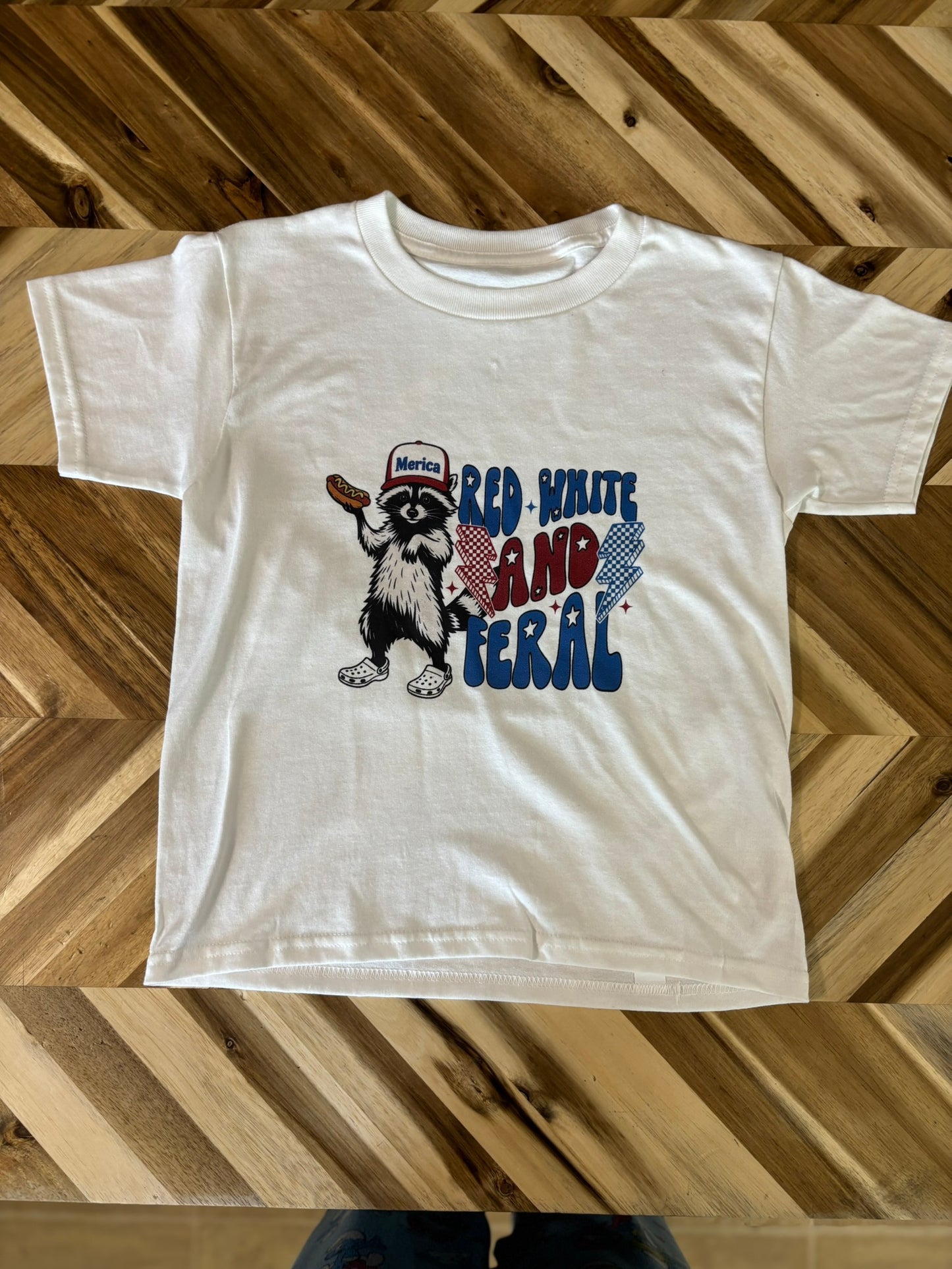 Red, White and Feral Kids T-Shirt