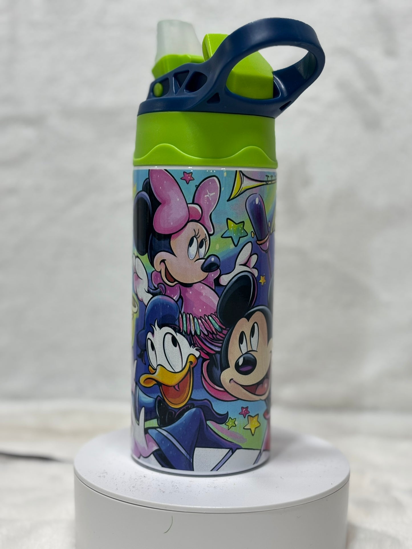 Cartoon Mouse and Friends 12 oz flip top water bottle