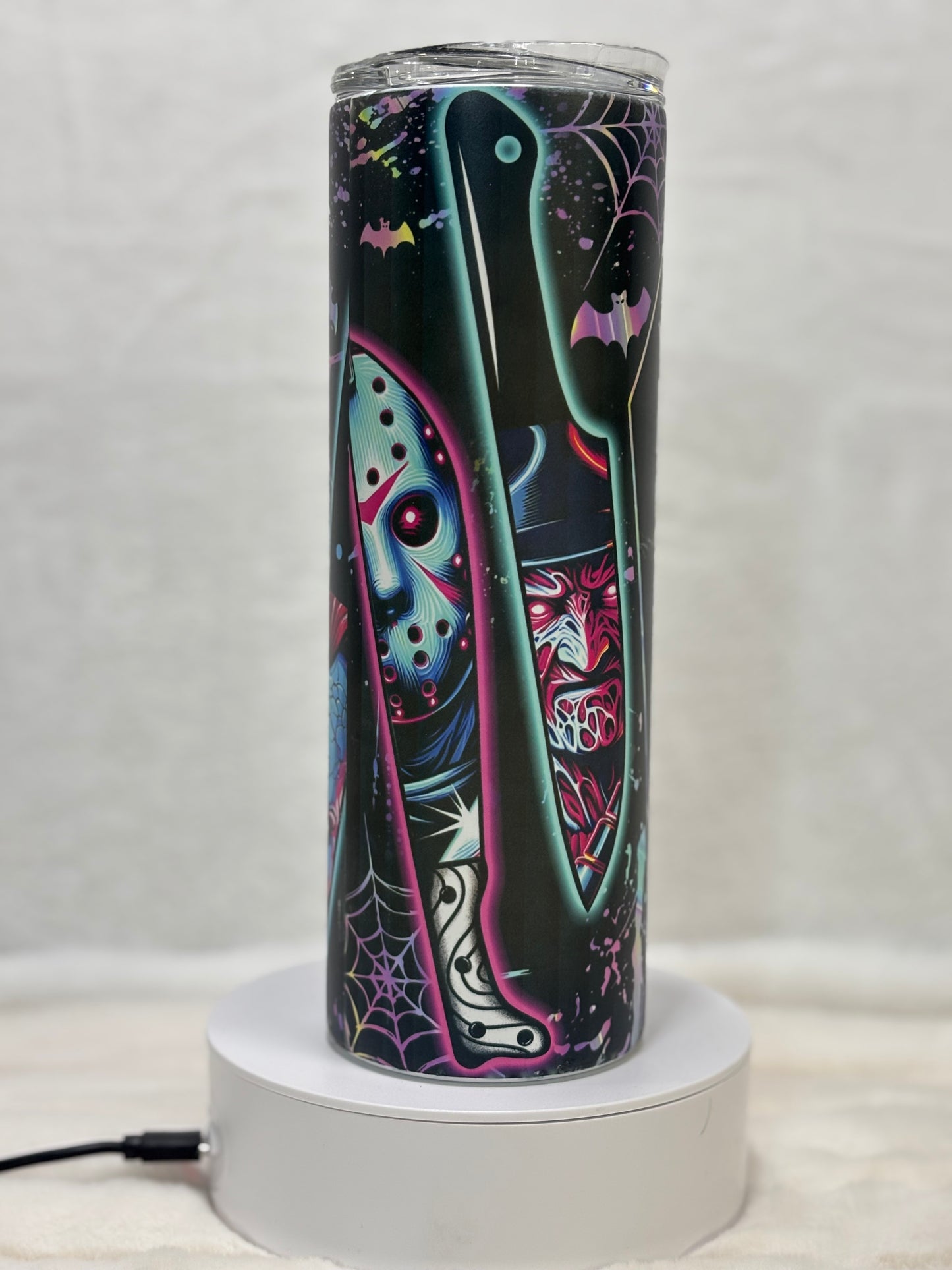 Glow in the Dark Spooky Bitch Season Horror Knives 20 oz Tumbler