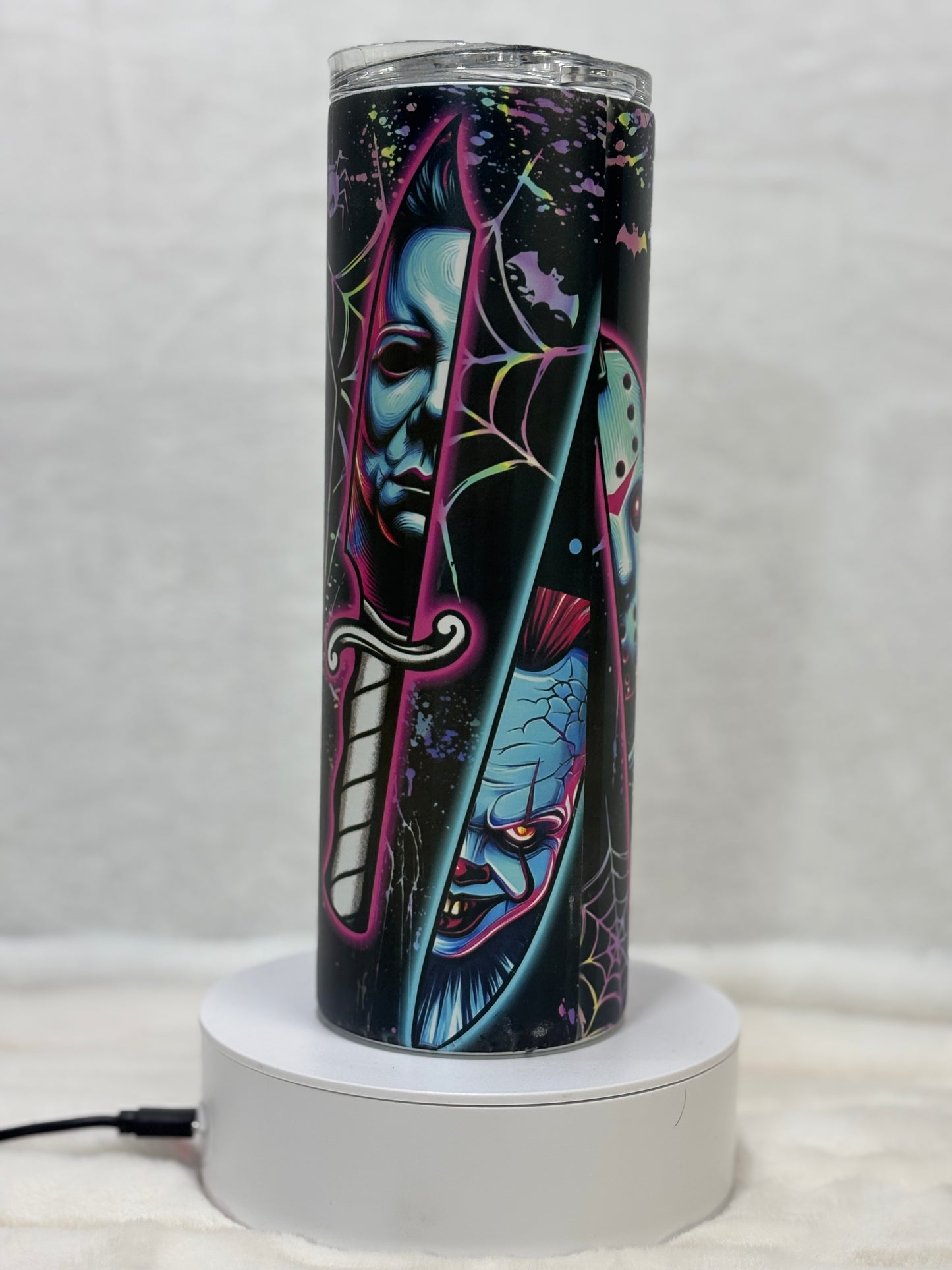 Glow in the Dark Spooky Bitch Season Horror Knives 20 oz Tumbler