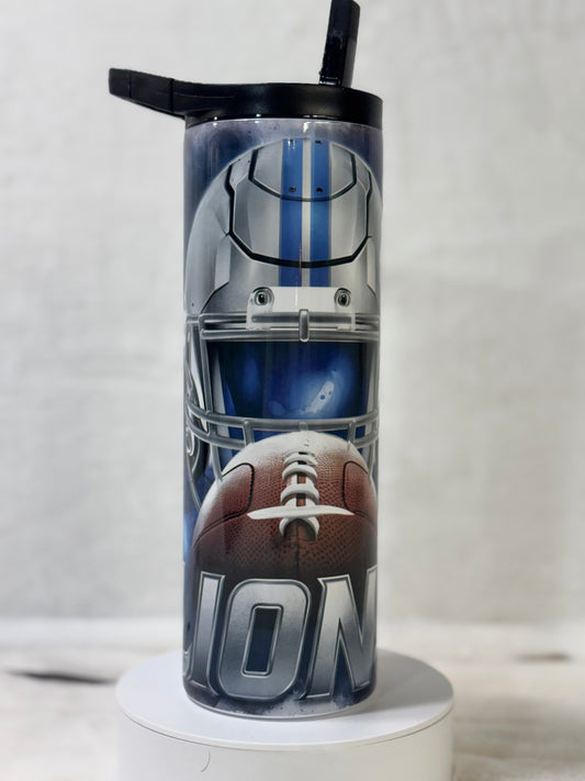 Helmet and Football Lions 20 oz Duo Lid Tumbler
