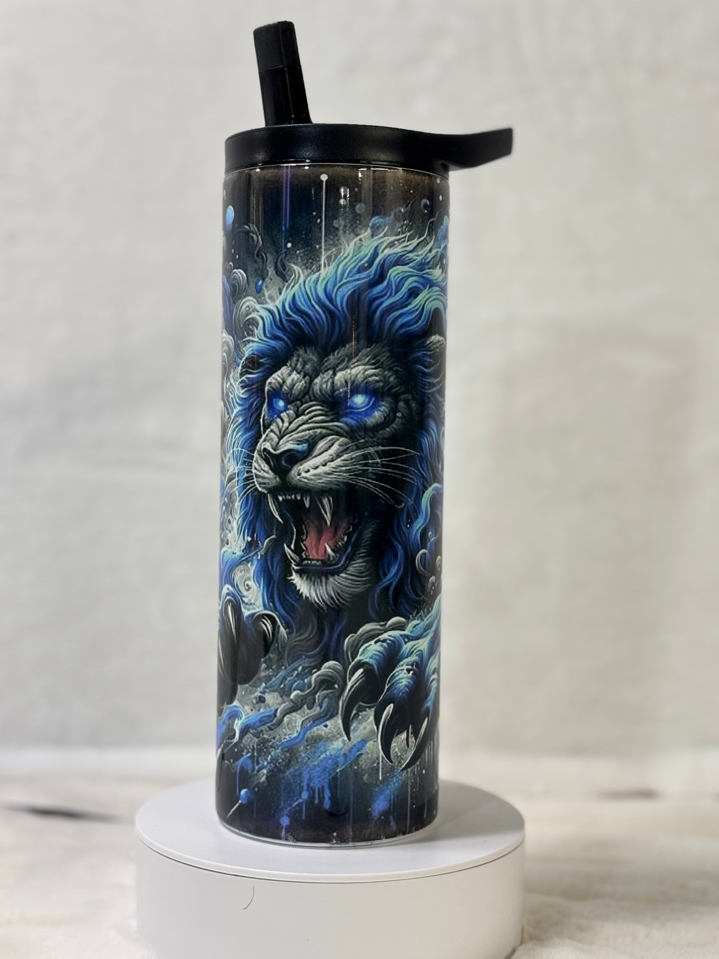 Black and Blue Lions 20 oz Duo Lid Tumbler