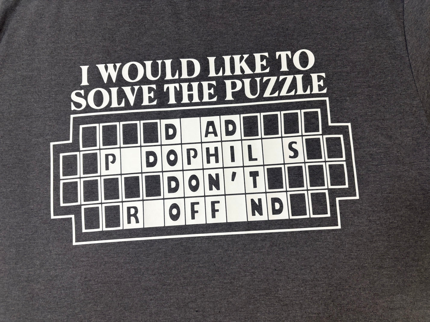 I would like to solve the puzzle T-shirt
