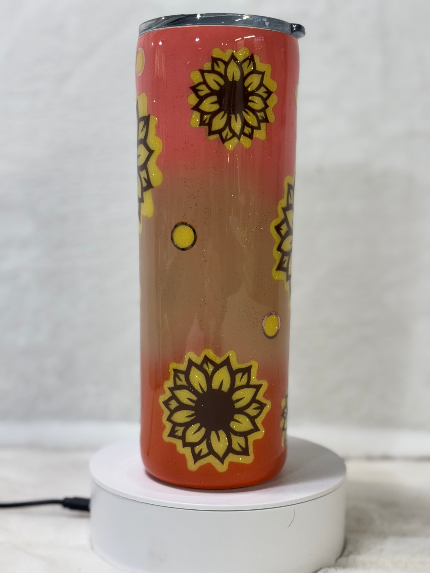 Ombre Sunflower and Dots 20oz Tumbler