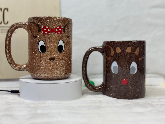 15 oz Christmas Reindeer Mugs