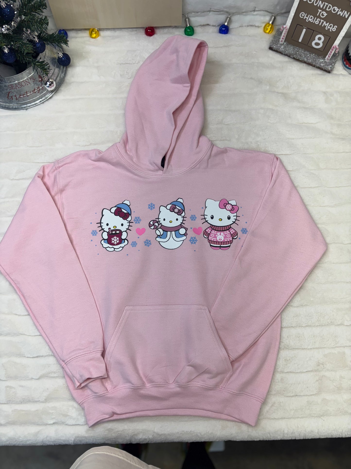 Cartoon Kitty Hoodie-YOUTH